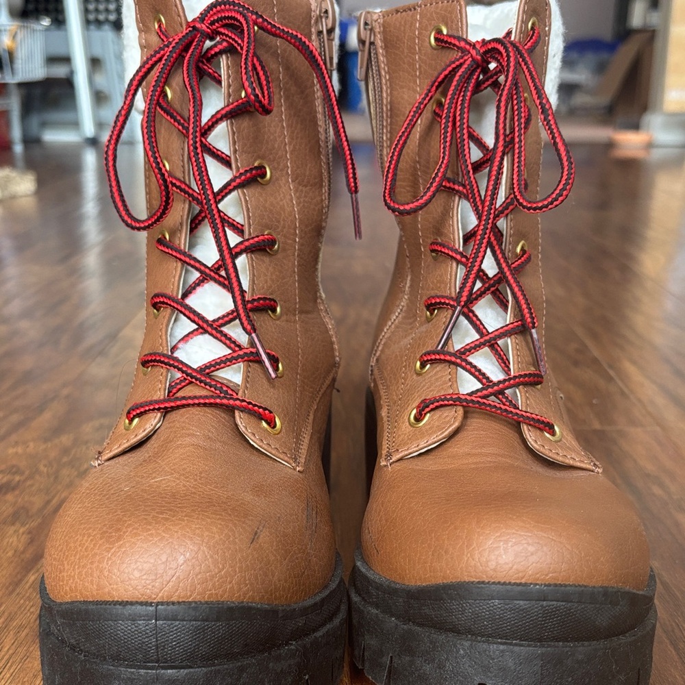 Juicy Couture lace up platform boots